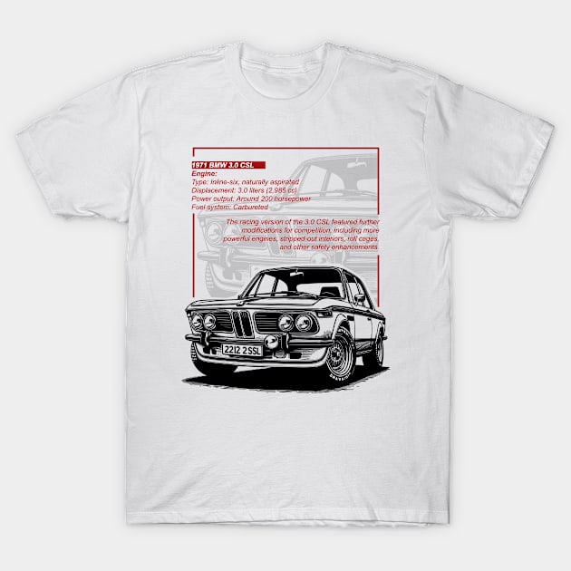 1971 3.0 CSL T-Shirt by SquareFritz